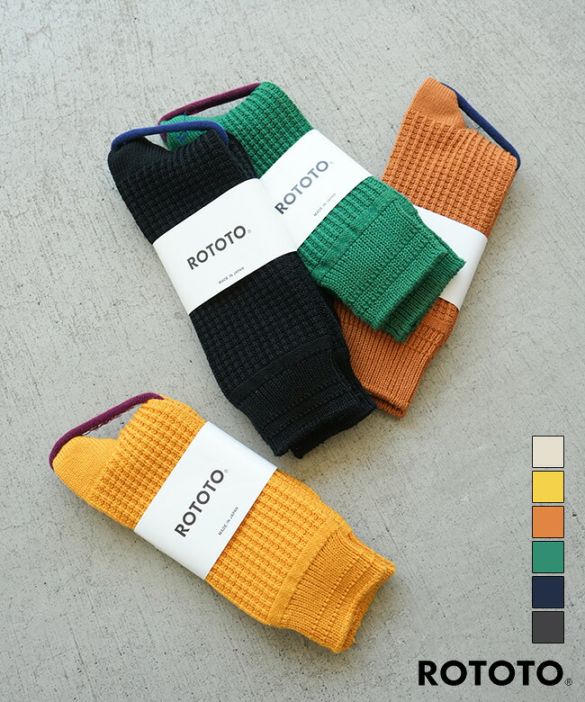 ROTOTO(ロトト) COTTON WAFFLE SOCKS コットンワッフルソックス【メール便対応可】 [R1110]