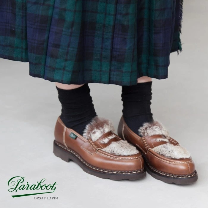 【 30%OFF】(150172)PARABOOT(パラブーツ)ORSAY LAPIN(オルセー ラパン/ラビットファー付きローファー)IY