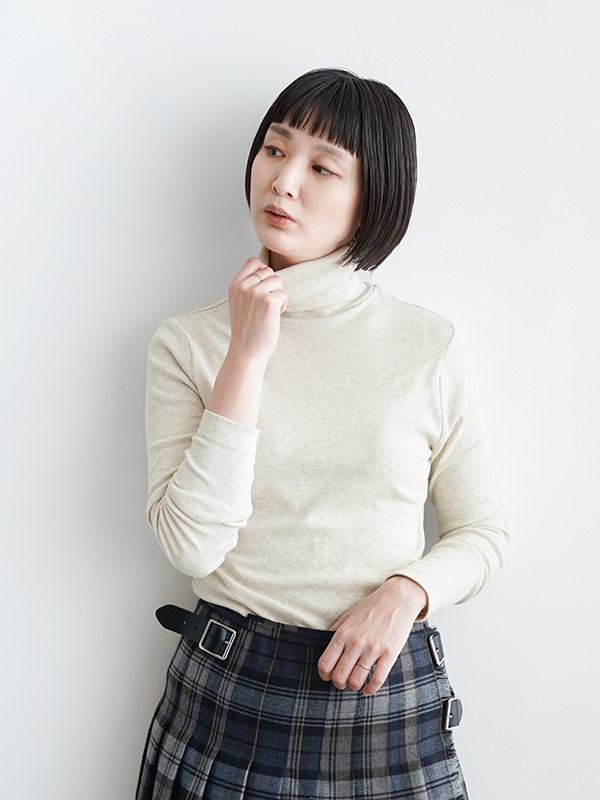 [8510065]harmonie(アルモニ) オーガニックコットン ロングタートルネックTシャツ カットソー レディース【メール便対応可】