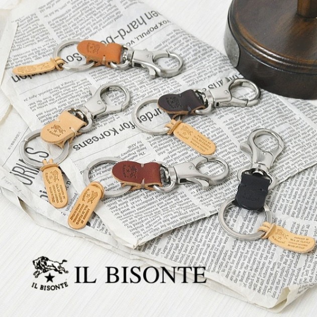 ◇【国内正規販売店】(5452300150)IL BISONTE(イルビゾンテ)フックレザーキーホルダー