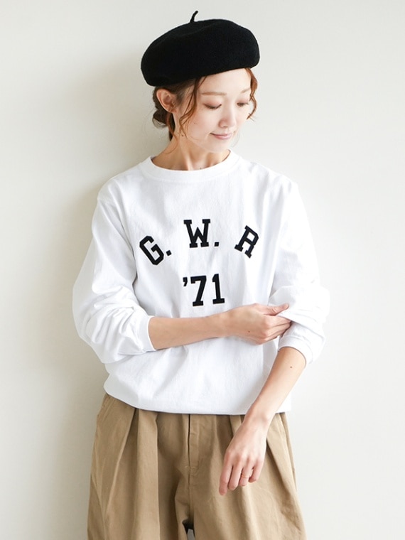 [NGW9951-2504]GOODWEAR(グッドウェア)別注  プリント長袖リブTシャツ/カットソー/G.W.R '71【メール便対応可】