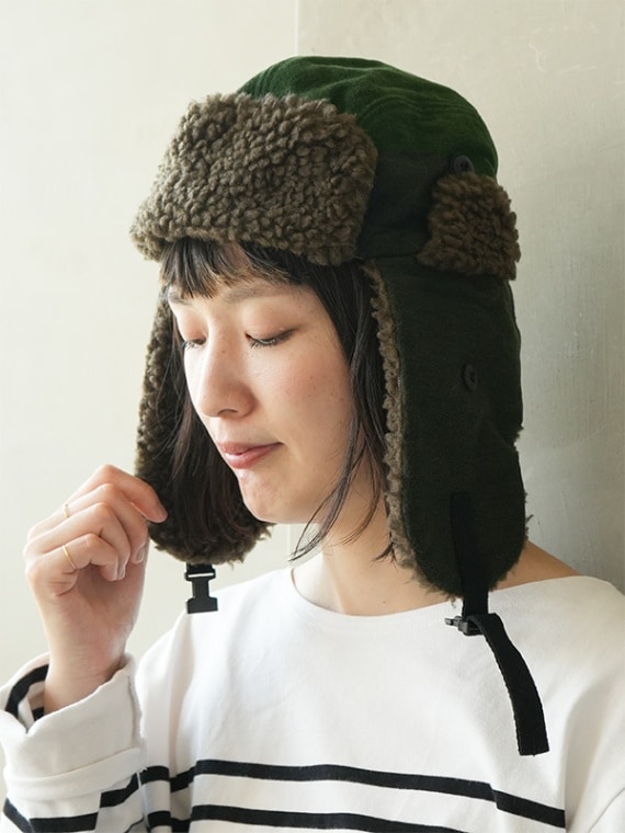 [9-5AD22] DECHO(デコー)BLIZZARD CAP(ブリザードキャップ)帽子/ボア/イヤーフラップ/パイロットキャップ/フライトキャップ/耳当て