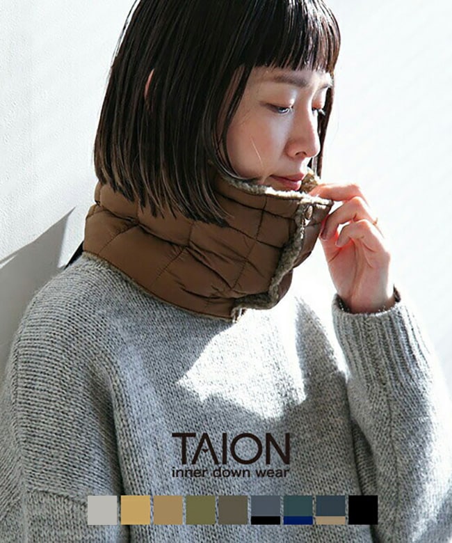 [TAION-R203MT]TAION(タイオン) リバーシブルダウン ネックウォーマー/2way