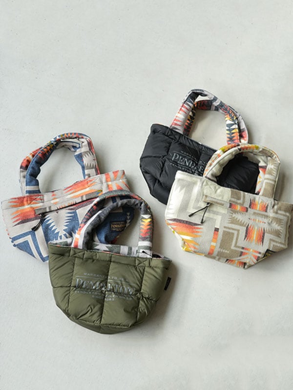TAION×PENDLETON(タイオン×ペンドルトン) リバーシブル ランチトートバッグ S/柄/ダウン/手提げ [PDT-TON-223011]