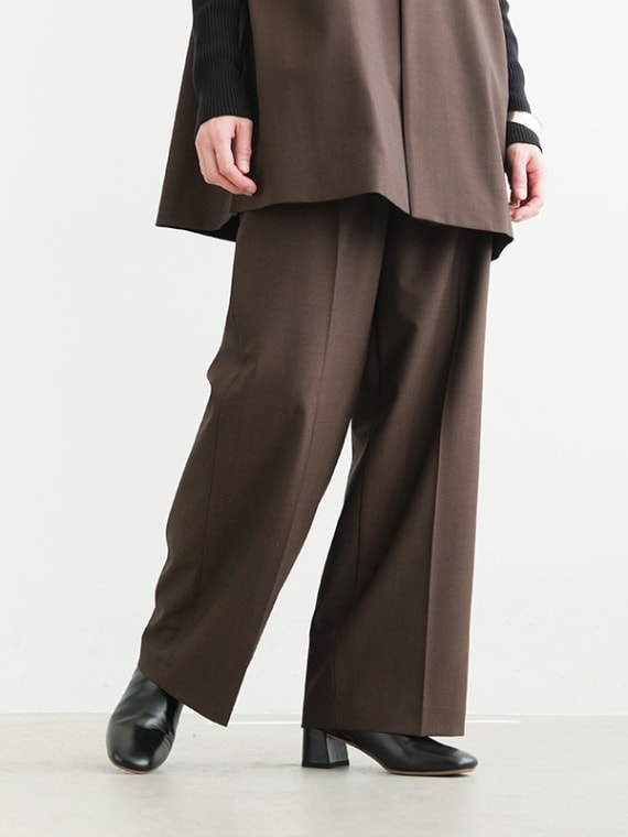 [4-165068]MIDIUMISOLID(ミディウミソリッド)center press straight PT(センタープレスストレートパンツ)レディース/ボトムス/フルレングス 