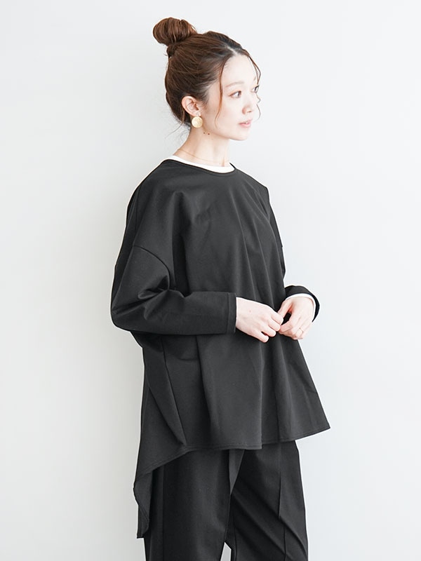 ◇[SMA-MZWPO]SOLAMONAT(ソラモナ)モッツァレラストレッチワイドロングスリーブ/レディース/トップス/長袖/プルオーバー/カットソー【日本製】