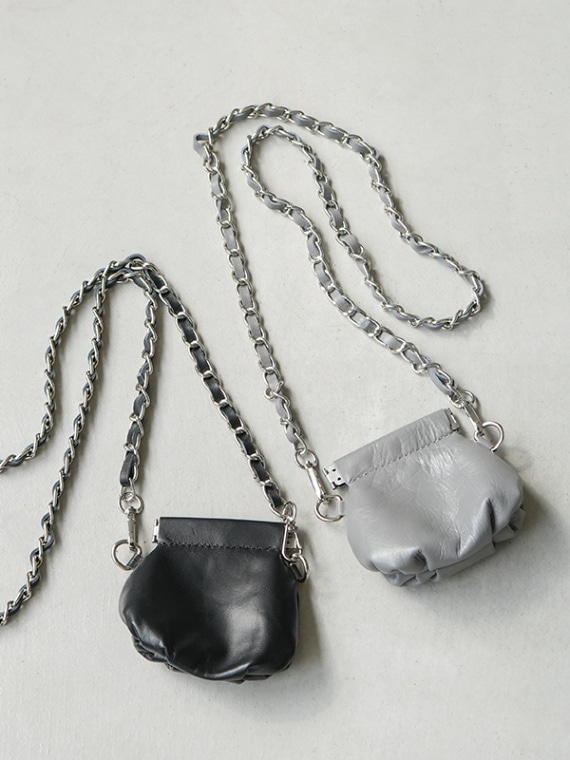 [FB-AISHA-SA]AULENTTI(オーレンティ)別注 SAUVAGE/レザーポシェット/ポーチ/がま口/ミニウォレット