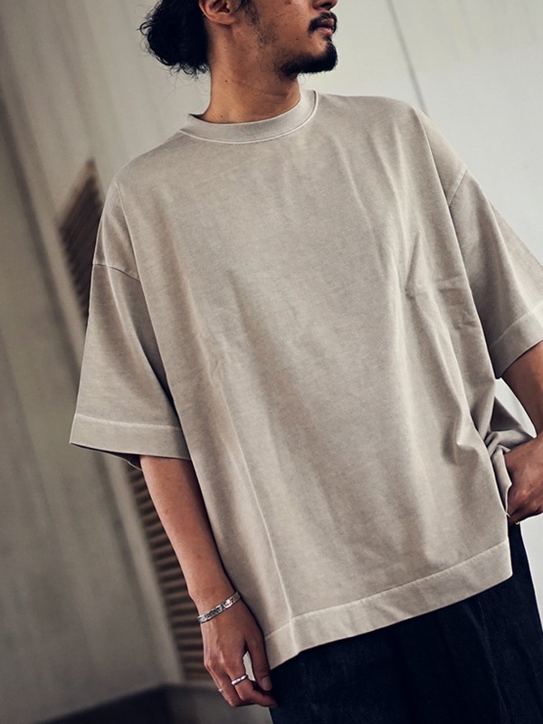 【30%OFF】[231-91112]EVCON(エビコン)別注カラー  PIGMENT WIDE S/S T-SHIRT/メンズ/半袖/カットソー