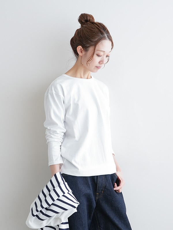 ◇SOLAMONAT(ソラモナ)サラリト天竺ベーシックロングスリーブ/レディース/トップス/Tシャツ/ロンT/カットソー/インナー/長袖【メール便対応可】【日本製】 [SMA-SARA LS]
