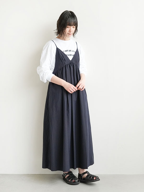 [WHSP-UW131]unfil(アンフィル)chambray weather-cloth camisole dress /キャミソールドレス