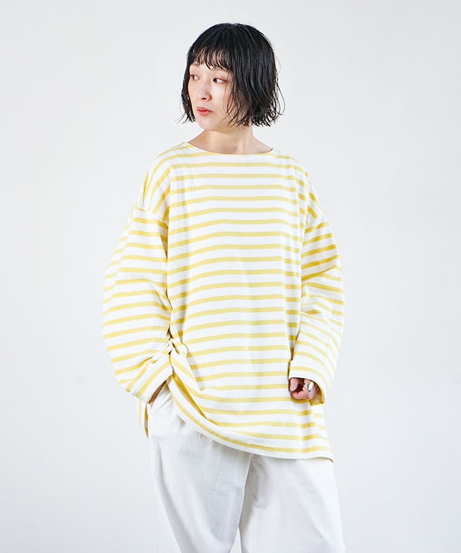 OUTIL ウティ モックネックボーダーバスクシャツ / ロングスリーブTシャツ OUTIL ウティ モックネックボーダーバスクシャツ / ロング