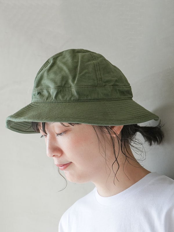 [03--001-16]orSlow(オアスロウ)US ARMY HAT REVERSE SATEEN(ユーエスネイビーハット/リバースサテン)/帽子/バケハ/お出掛け/おでかけ/お出かけ