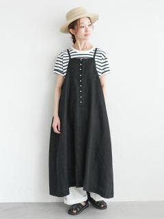 【SALE 50%OFF】[23SK003A]FURALI(フラリ) リネンキャンバス キャミソールワンピース レディース スカート セール