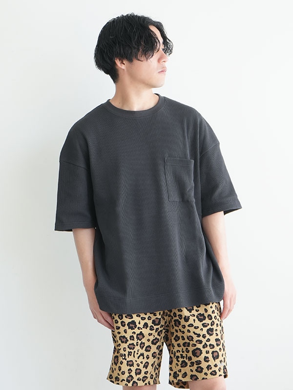 【30%OFF】[GHC4479MWF]GO HEMP(ゴーヘンプ)WIDE SLIT TEE/ワイドスリットTシャツ/トップス/半袖/ワッフル/メンズ