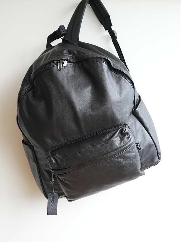 PACKING LEATHER BACKPACK パッキング レザー ブラック PACKING / LEATHER BACKPACK - BLACK (パッキング バックパック