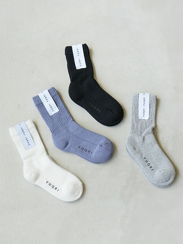 [123500002]YUQRI(ユクリ)puff pile short crew/パフパイルショートクルーソックス/靴下