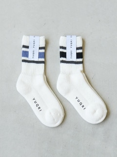 YUQRI(ユクリ)puff pile short crew line/パフパイルショートクルーラインソックス/靴下 [123500001]