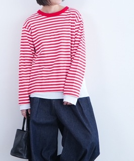【SALE 50%OFF】MEYAME(メヤメ)BORDER DOUBLE LONG SLEEVE TEE(ボーダーダブルロングスリーブTシャツ) レディース トップス/長袖 セール [MEY-1739]