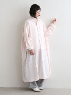 [VC-2526]Veritecoeur(ヴェリテクール) センターベントワンピース シャツワンピース ロング丈 スタンドカラー 長袖 レディース