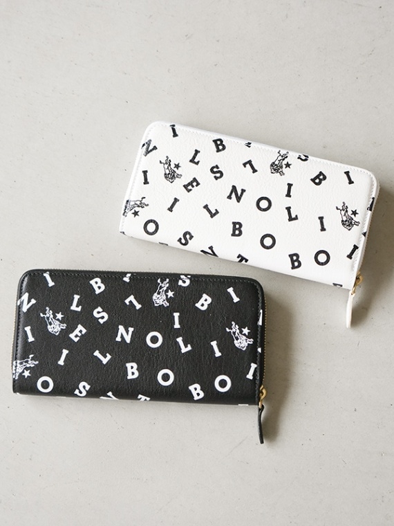 ◇【国内正規販売店】[54232309440]IL BISONTE(イルビゾンテ) 2023 AUTUMN WINTER COLLECTION ロゴ プリンテッド レザー ジップアラウンド ロングウォレット