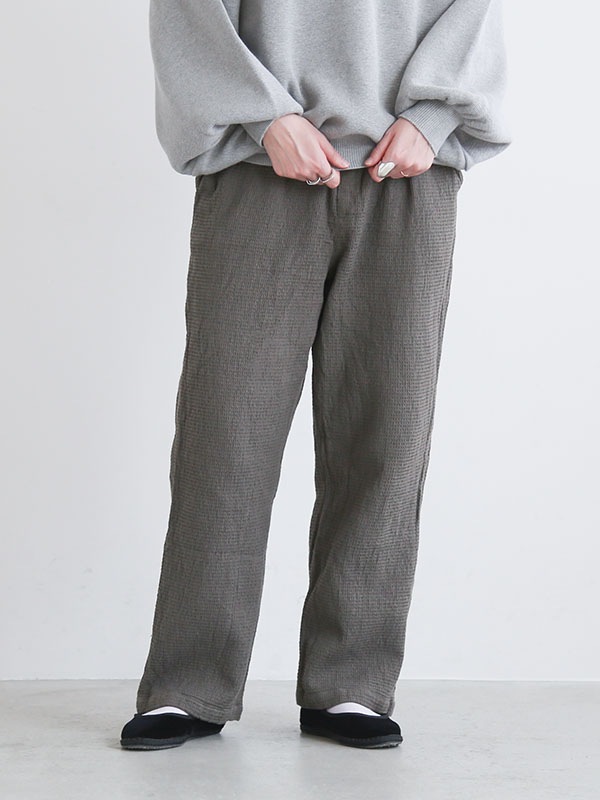 【 50%OFF】[INHT2204WPD]HARROW TOWN STORES(ハロータウンストアーズ) WAFFLE PLAIN OVERDYE EASY PANTS ボトムス イージーパンツ ワイドパンツ ズボン