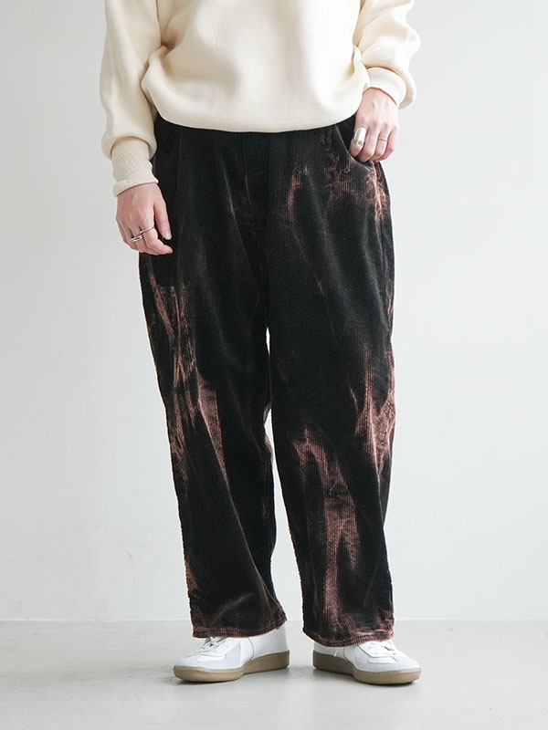 [TP2206F]tsuzuli(ツヅリ) EZ 5P PANTS CORDUROY FADE コーデュロイパンツ ボトムス ズボン ワイドパンツ フルレングス レディース