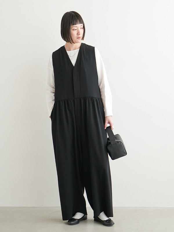 [NK-NC9818OO]NO CONTROL AIR(ノーコントロールエアー) アセテート＆ポリエステル・ライトクレープ ダブルクロスオールインワン