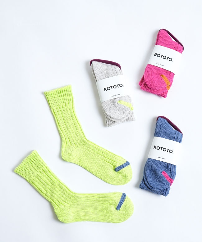 [R1523]RoToTo(ロトト)CHUNKY RIBBED CREW SOCKS