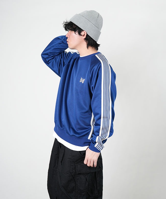 [OT227]NEEDLES(ニードルズ) TRACK CREW NECK SHIRT - POLY SMOOTH トラッククルーネック - ポリスムース