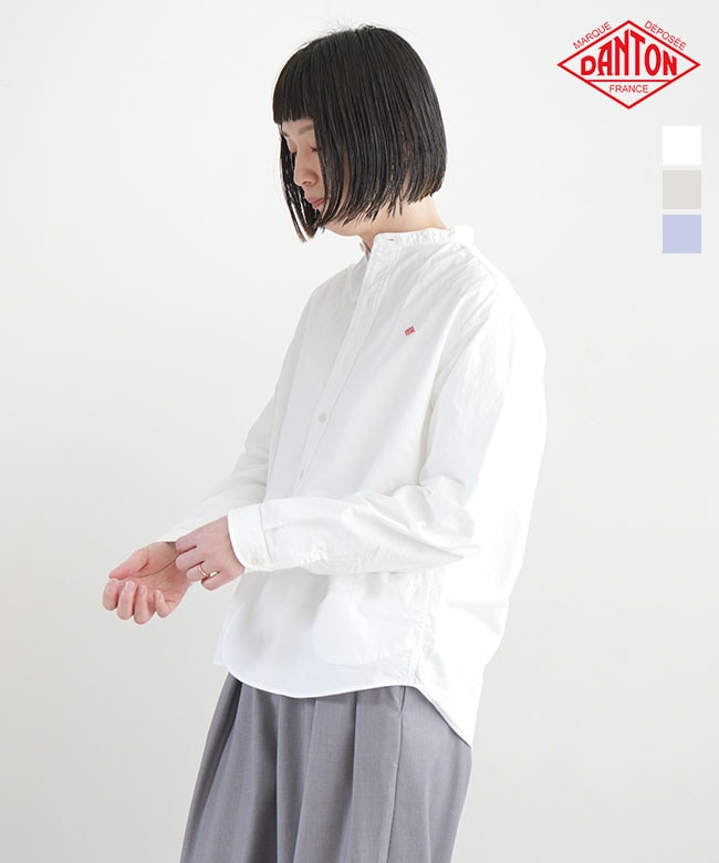 ◇[DT-B0279SOX]DANTON(ダントン) WOMEN'S OXFORD BAND COLLAR SHIRT