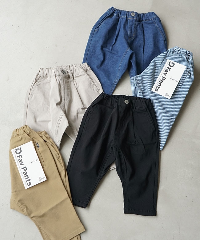 【SALE 50%OFF】[R223014]F.O.KIDS(エフオーキッズ) DAILY FAV PANTS 8分丈ストレッチ/90/100/110/120/130/140/150/パンツ/ズボン/デニム セール