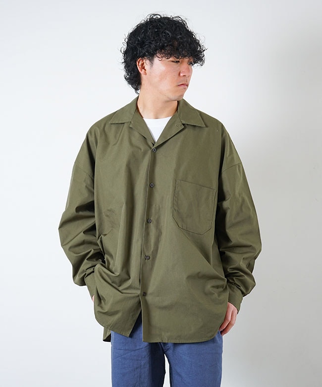 ◎[AM-2417001]ARMY TWILL(アーミーツイル) COTTON/POLYESTER PLAIN BIG SHIRT トップス シャツ ライトアウター メンズ