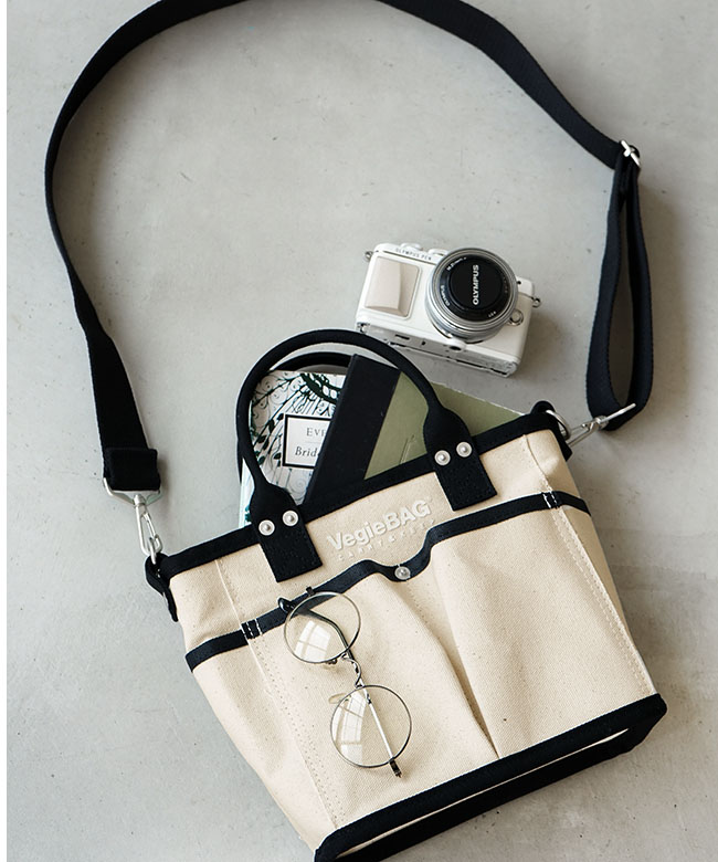 VegieBAG(べジバッグ) MINI SQUARE Bi Coror(ミニスクエア) ショルダーバッグ トート キャンバス [VCS-24105]