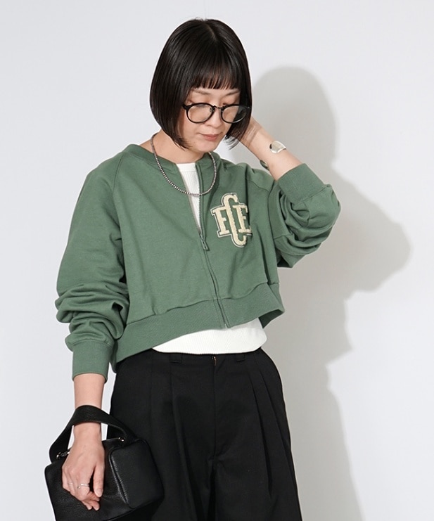 【SALE 50%OFF】[FSU12242U0003]F/CE.(エフシーイー) RE スウェット 刺繍 クロップド カーディガン [2412p] セール