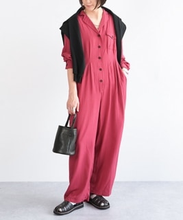 【SALE 50%OFF】[JL243P18]JOHNBULL(ジョンブル) レーヨンサテンオールインワン セール