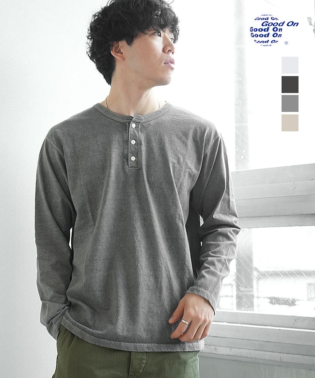GOOD ON(グッドオン) ロングスリーブヘンリーTシャツ [GOLT1601