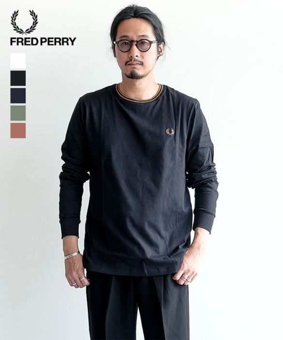 FRED PERRYフレッドペリー ロングスリーブTシャツ長袖 グリーン. Twin Tipped Long Sleeve T-Shirt／フレッドペリーロンT（T