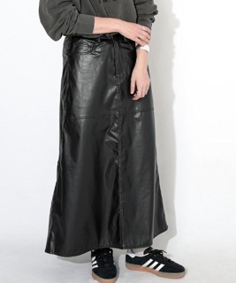 【SALE 50%OFF】[GE486]ANTGAUGE(アントゲージ) 5Pスカート フェイクレザースカート ロングスカート フレアスカート セール