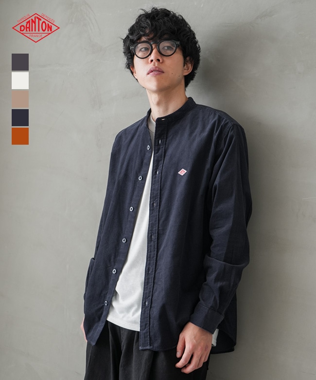 ◇[DT-B0291MCD]DANTON(ダントン) BAND COLLAR SHIRT L/S バンド