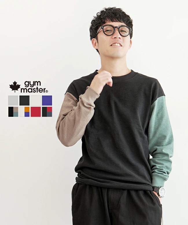 G433749]gym master(ジムマスター) ブロックインレービッグロンTee T