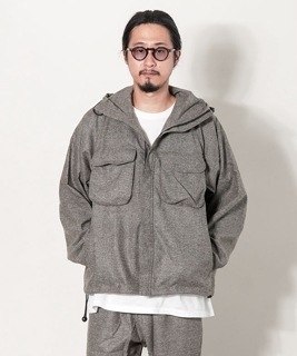 【SALE 50%OFF】BASISBROEK(バージスブルック) IRON CASHMERE MIX WOOL HOODED BLOUSON アイアン カシミアミックスウール フーデッドブルゾン セール [BJ-84CA]