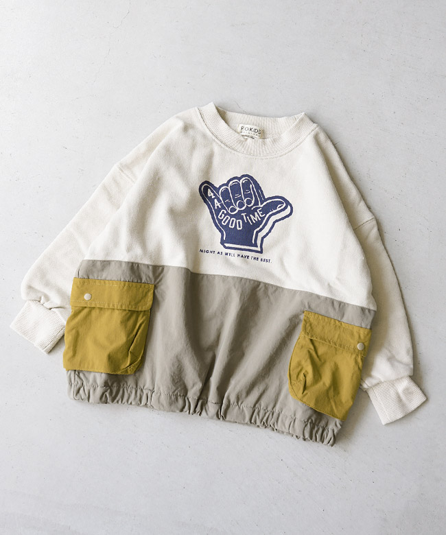 SALE 30%OFF】[R411034]F.O.KIDS(エフオーキッズ) 素材切替サイド 