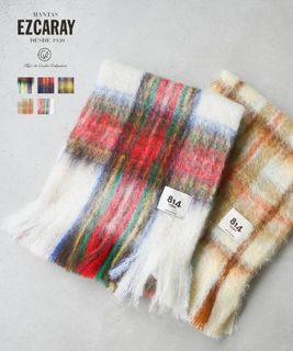 [MA014]【ブローチピン付属】MANTAS EZCARAY(マンタスエスカライ) SCARF TARTAN マフラー