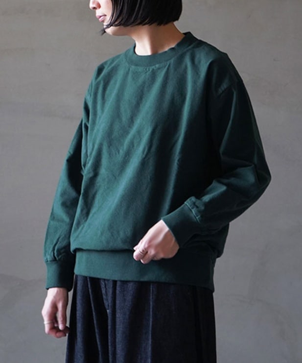 [R37504]RINEN(リネン) 20/1ネル両面起毛 クルーネックシャツ トレーナー