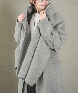 【SALE 50%OFF】◇[poche-mt-stall]【ストールのみ】solamonat poche(ソラモナポッシェ) メルトンストール 大判 レディース メンズ ユニセックス 無地 ウール 大きめ ひざ掛け 厚手 上品 きれいめ 高級 グレー チャコール セール