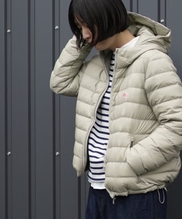 ◇DANTON(ダントン) ナイロンタフタミドルダウンフードジャケット NYLON TAFFETA MIDDLE DOWN HOODED JACKET レディース アウター ストレッチ ジップアップ チャック キルティング ダウン90% 軽量 軽い [DT-A0563NRP]