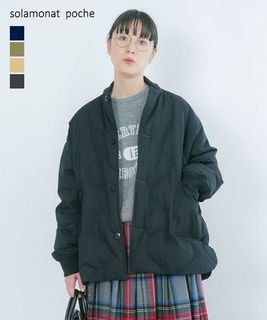 ◇solamonat poche(ソラモナポッシェ) キルトリブジャケット ダウンアウター [poche-qt-ribjkt]