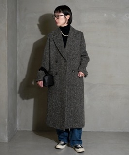 【SALE 30%OFF】[24AMSCO05]THE SHINZONE(ザ シンゾーン) HERRINGBONE CHESTER COAT ヘリンボーン チェスターコート レディース アウター ツイード メランジ 杢 クラシカル トラッド カジュアル きれいめ 上品 日本製 グレー [2412p] セール