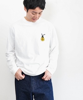【SALE 50%OFF】ALLOWED TO UNFOLD/Shabby(アロウド トゥ アンフォールド/シャビー) シャビー刺繍長袖Tシャツ メンズ トップス ロンT クルーネック ワンポイント セール [SHA-251-02]
