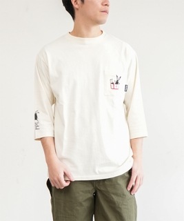 【SALE 50%OFF】ALLOWED TO UNFOLD/Shabby(アロウド トゥ アンフォールド/シャビー) シャビー刺繍長袖ポケットTシャツ セール [SHA-251-05]